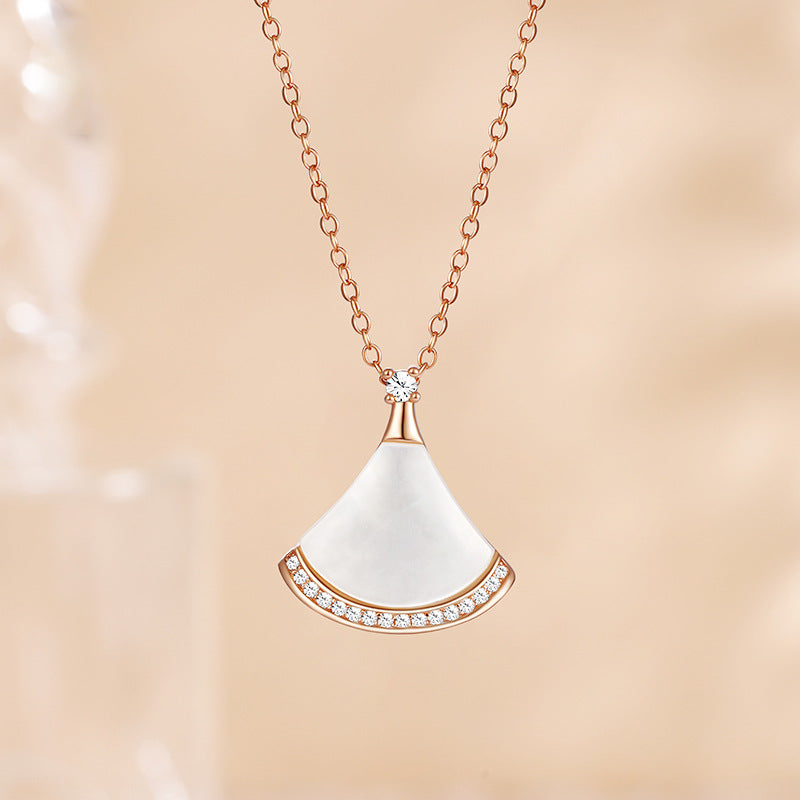 White Fritillary Small Skirt Necklace