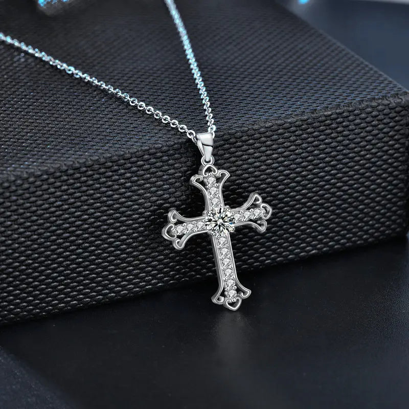 Collier croix Mozzarella en argent sterling S925