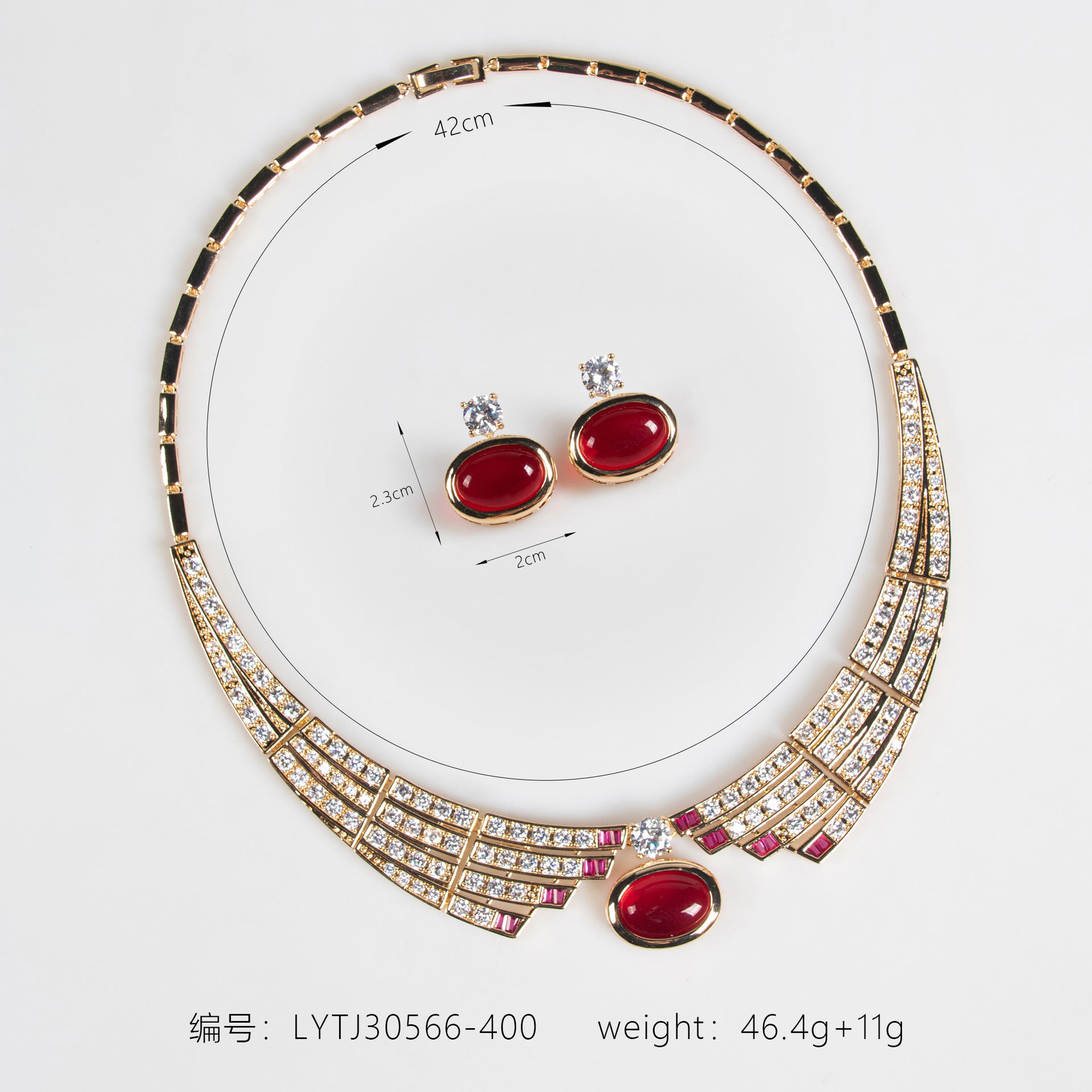 Parure collier et boucles d'oreilles émeraude plaquée vintage