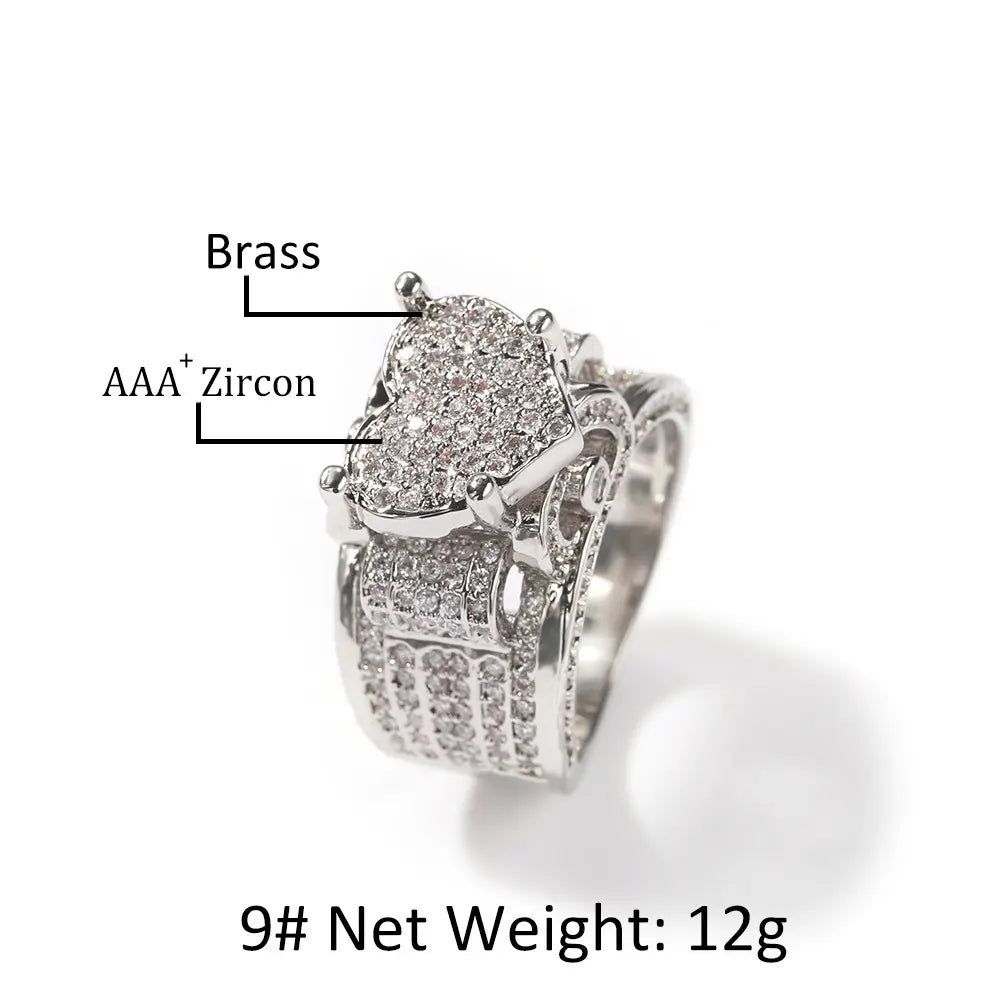 Bague zircon amour vintage