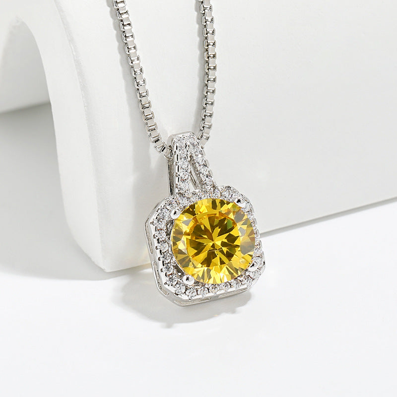 Fashion Sugar Cube Gem Necklace