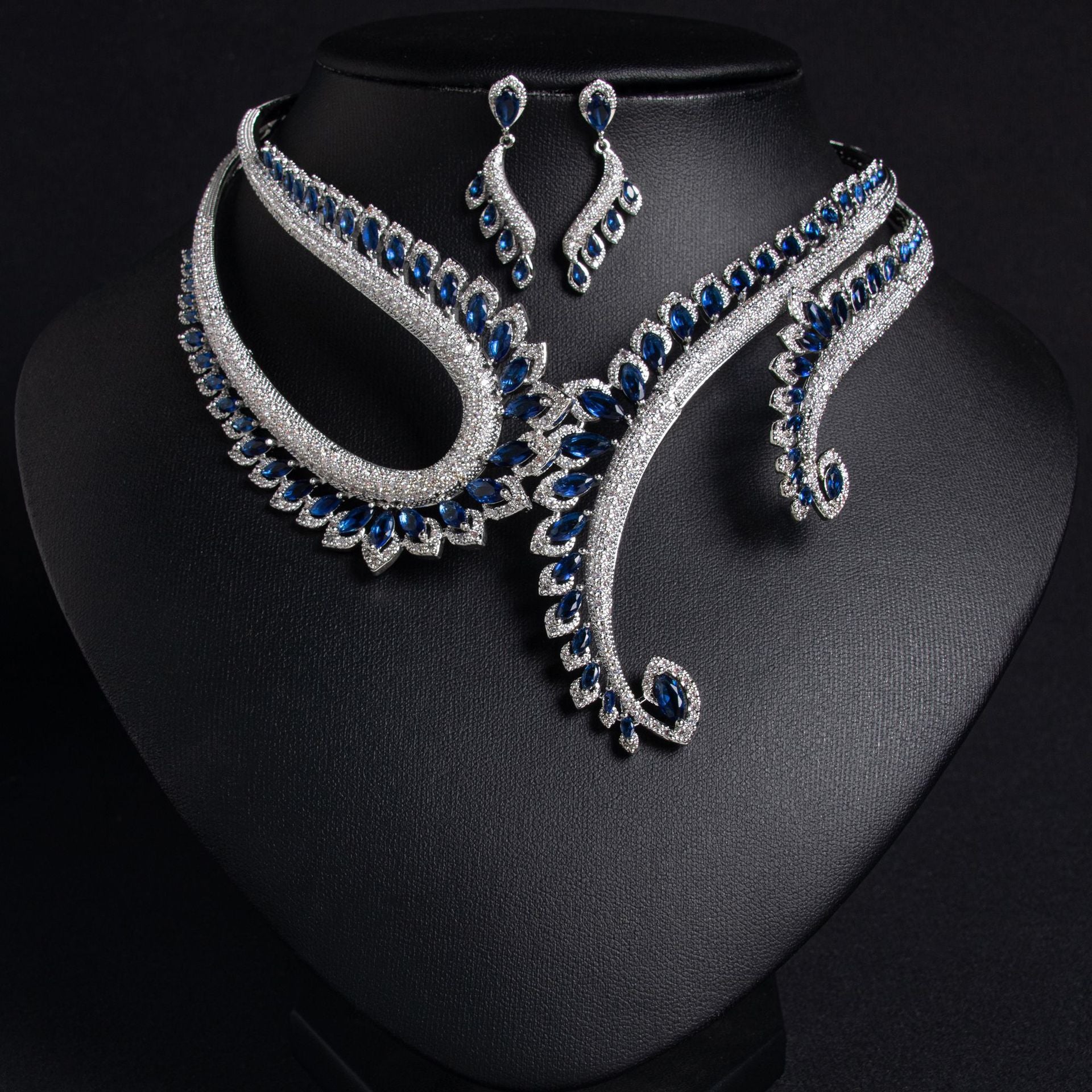 Glamorous Red Gemstone Necklace and Earrings Set – Luxury Evening Jewelry Collection