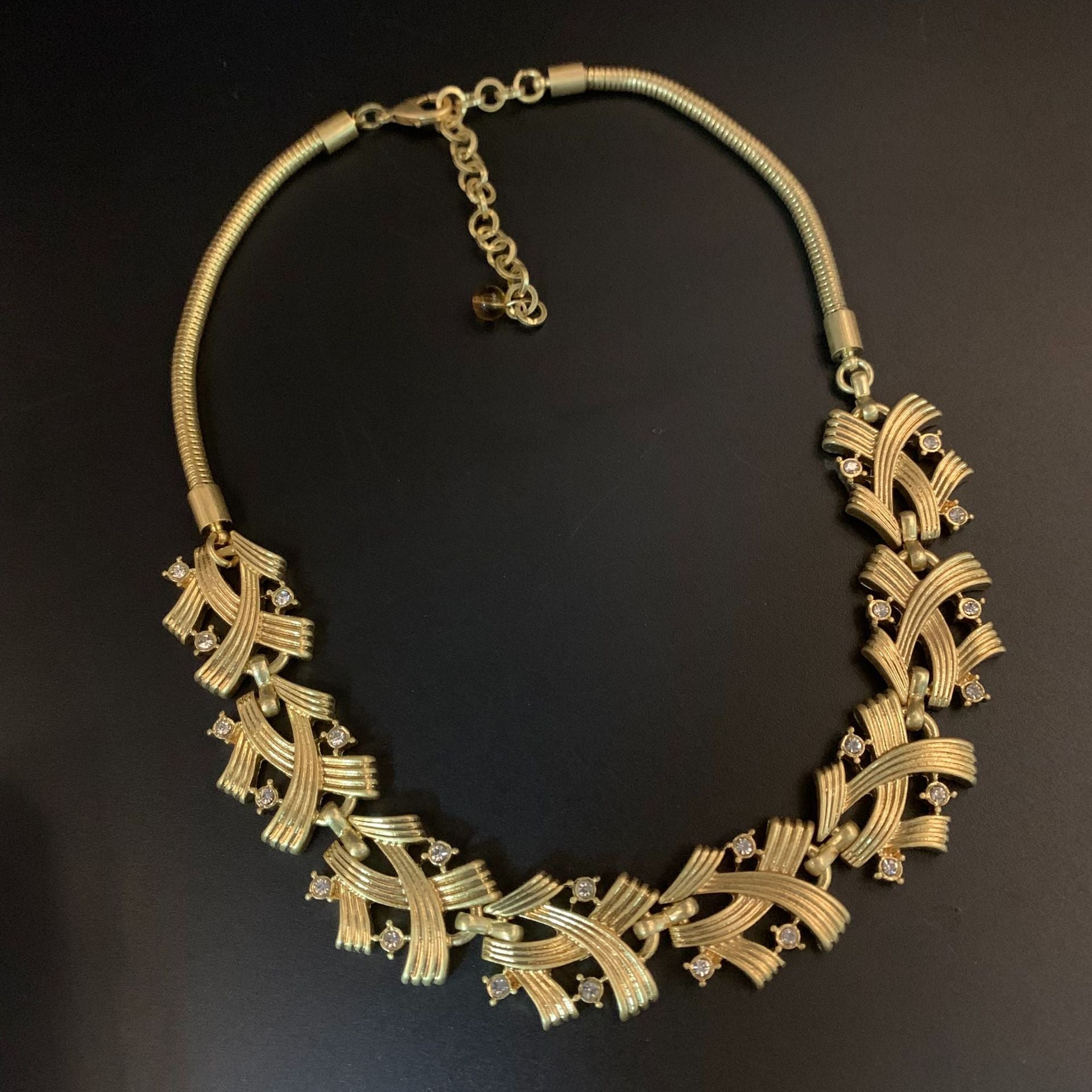 Light luxury heavy industry geometric inlay Czech diamond stud earrings necklace set