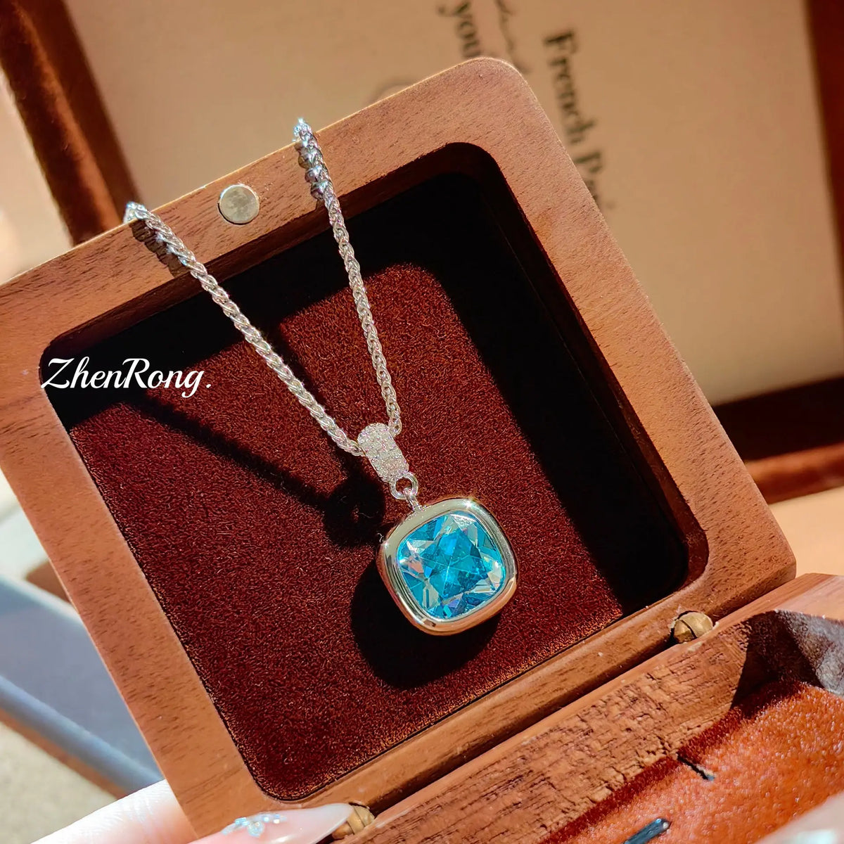 Light Luxury Paraiba Sugar Cube Gem Set