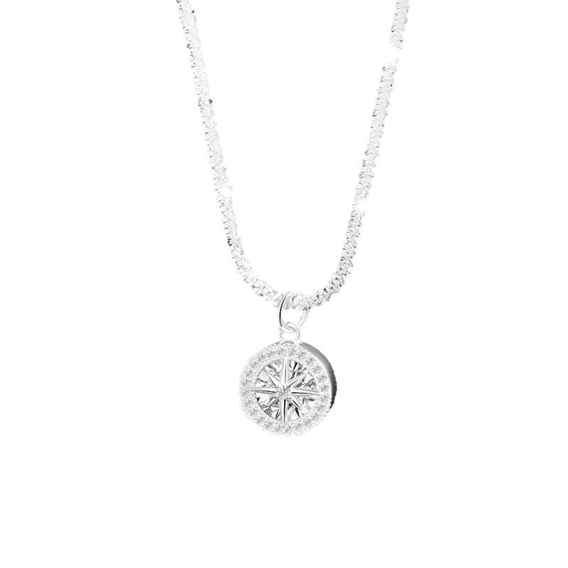 S925 sterling silver octagram necklace