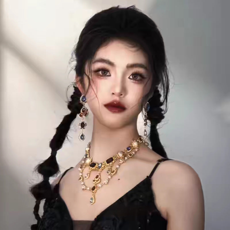 Colored Diamond Medieval Necklace Set