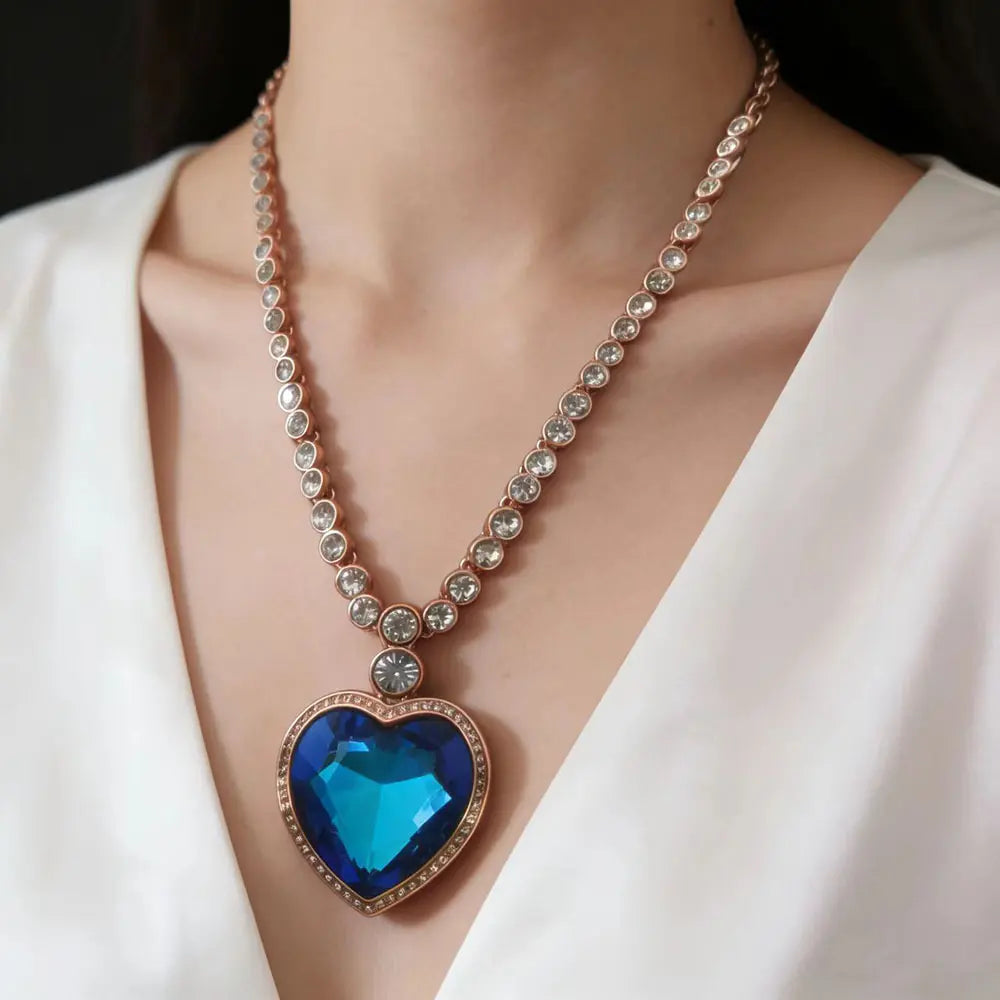Collier d'amour pendentif grande gemme de luxe étoile de mer