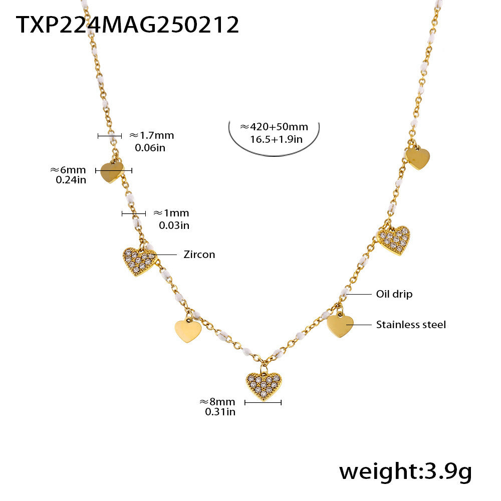 Fashion Symphony Zircon Titanium Steel Necklace