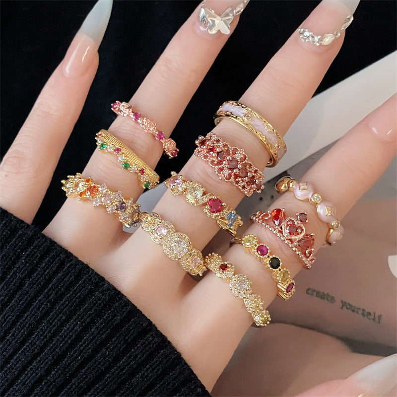 Light luxury colored treasure series ring
