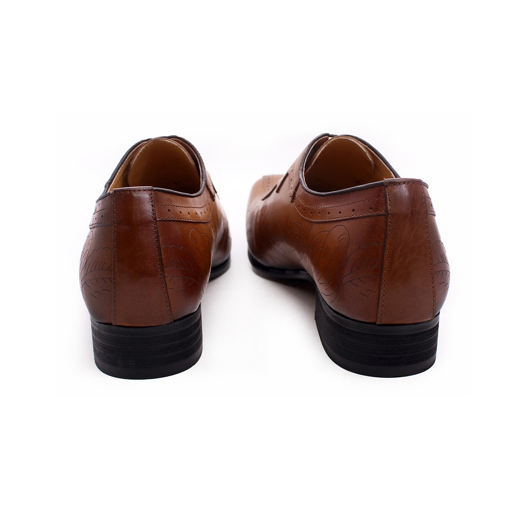 Men's Business Brown Carved Oxford Shoes