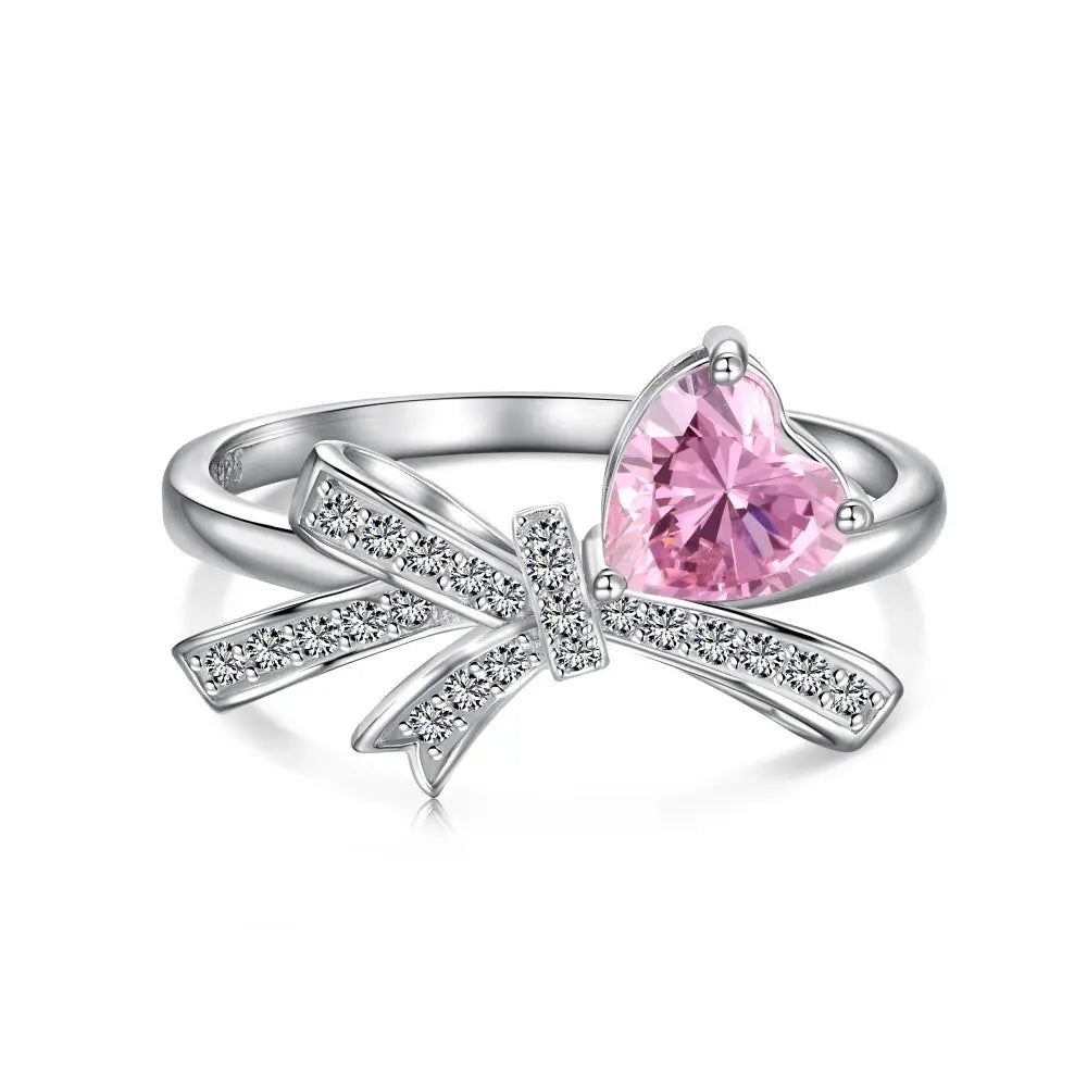 Collection de bagues nœud rose