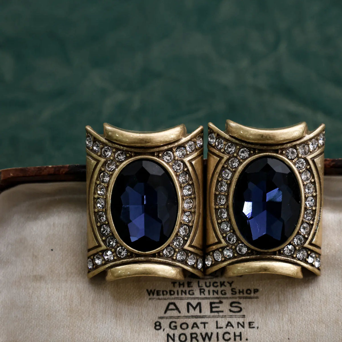 Boucles d'oreilles vintage géométriques diamantées en argent