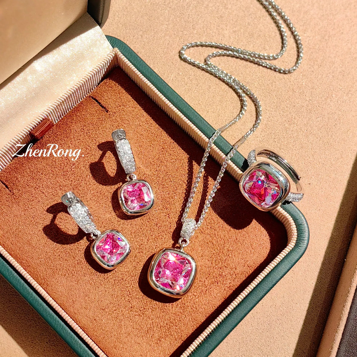 Light Luxury Paraiba Sugar Cube Gem Set