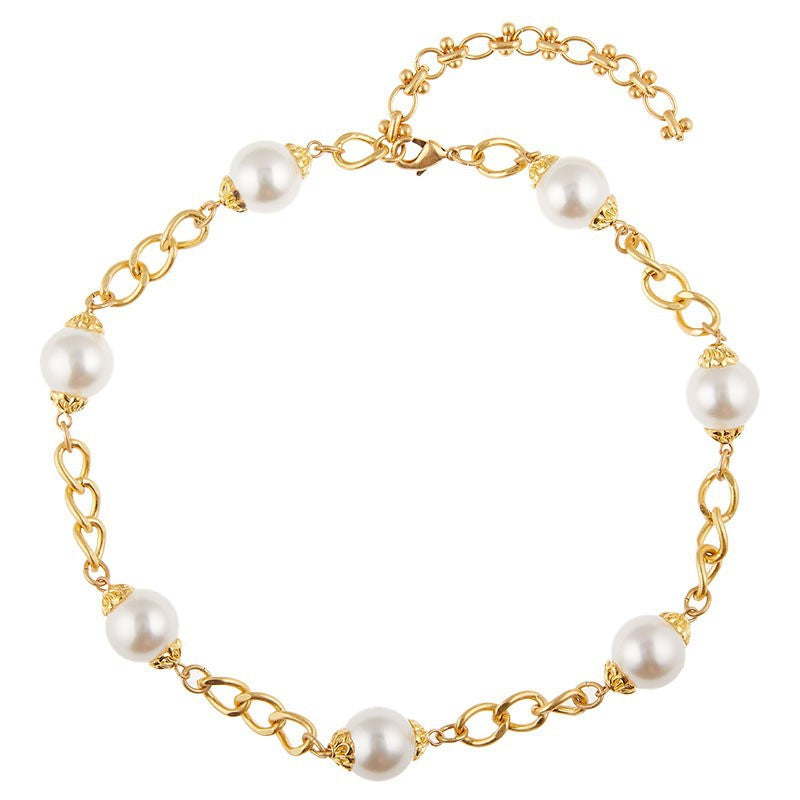 Collier de perles artificielles, élégant et raffiné