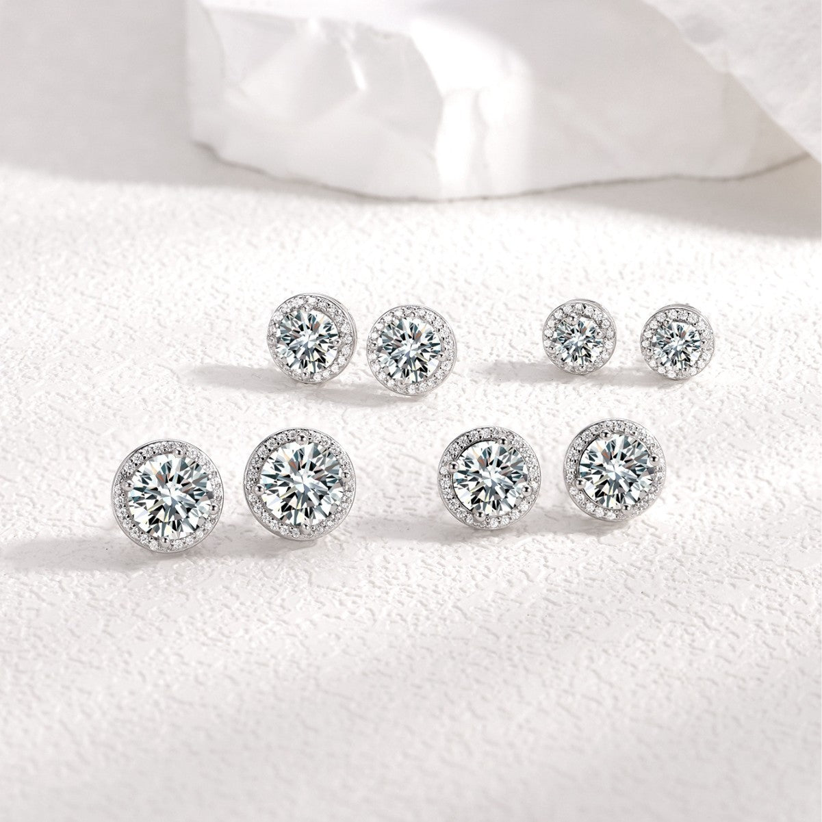 S925 silver light luxury rock sugar moissanite stud earrings