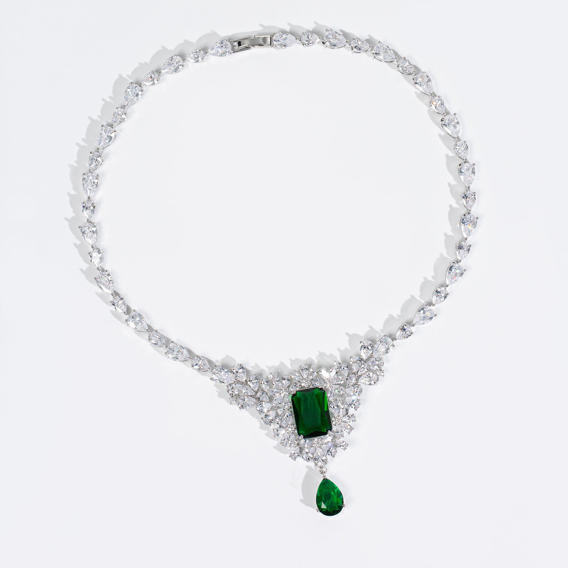 Luxury Royal Blue Gemstone Necklace Set for Women – Multicolor Statement Jewelry with Matching Earrings