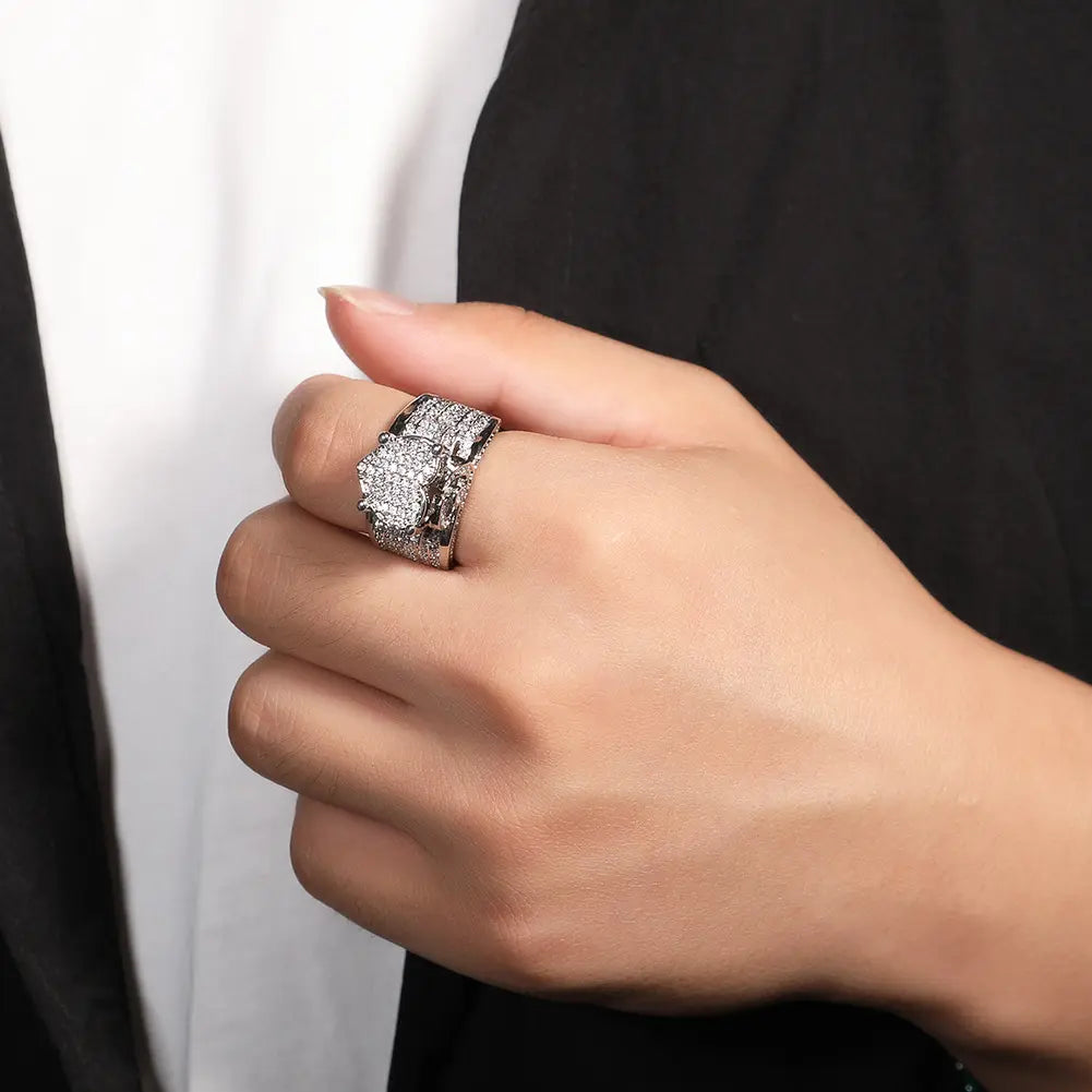 Bague zircon amour vintage