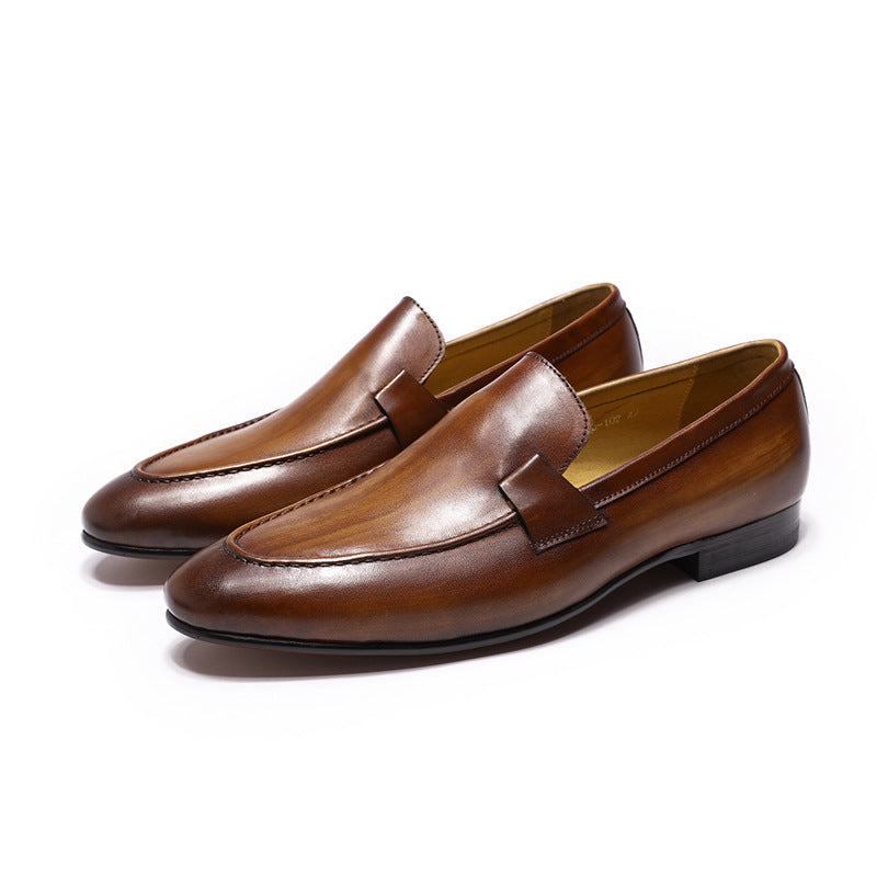 Classic Leather Casual Loafers Men's Wedding Banquet Leather Shoes