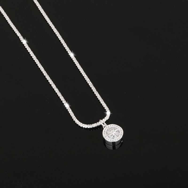 S925 sterling silver octagram necklace