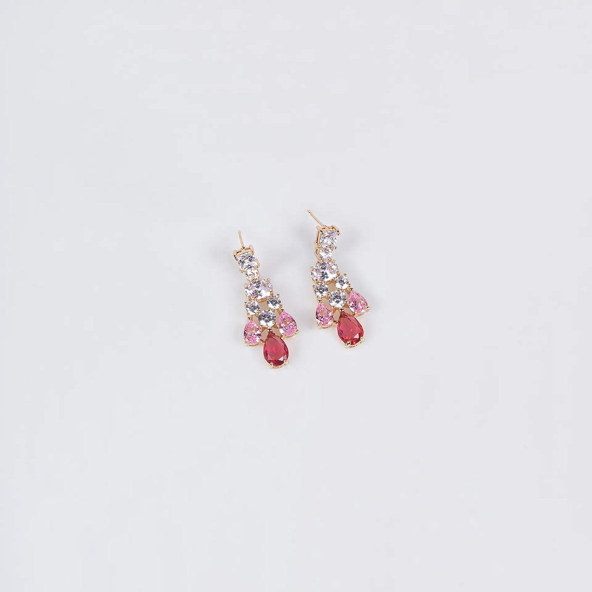 Parure de Bijoux Fleur Rouge Rubis Luxe avec Cristaux Scintillants