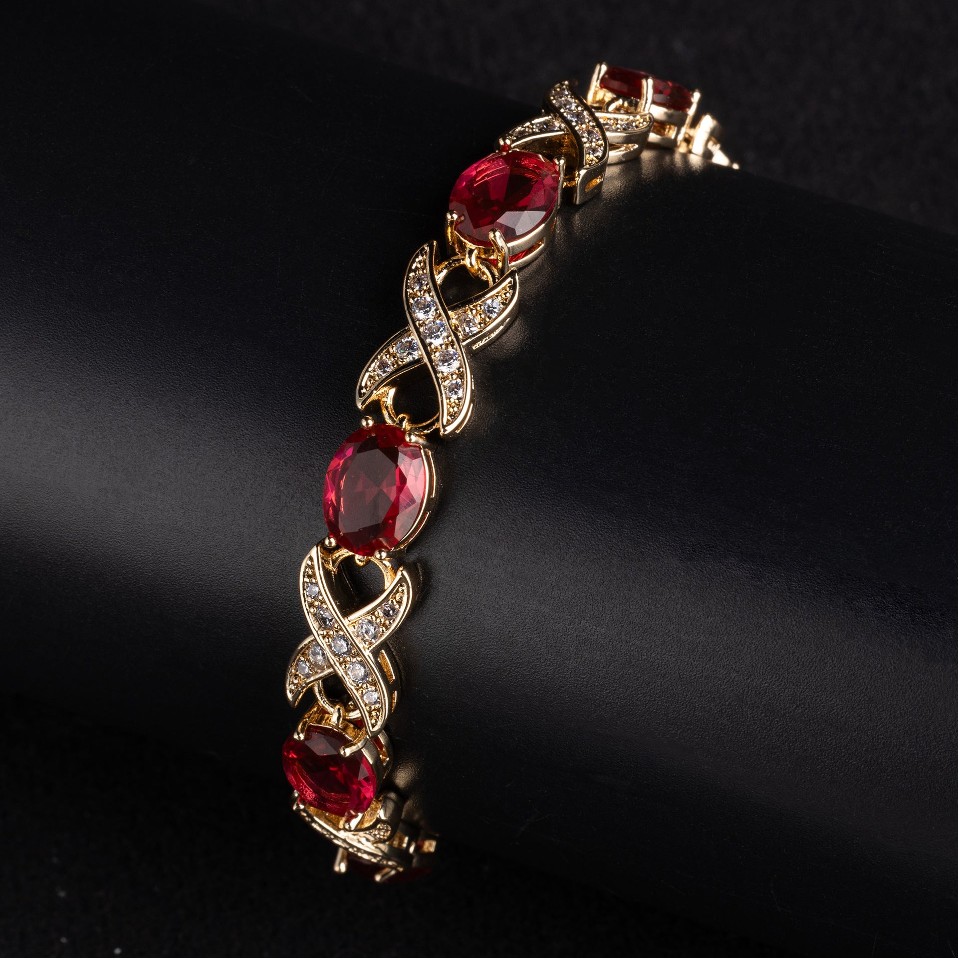 Luxury Multicolor Crystal Link Bracelet – Elegant Statement Jewelry for Women
