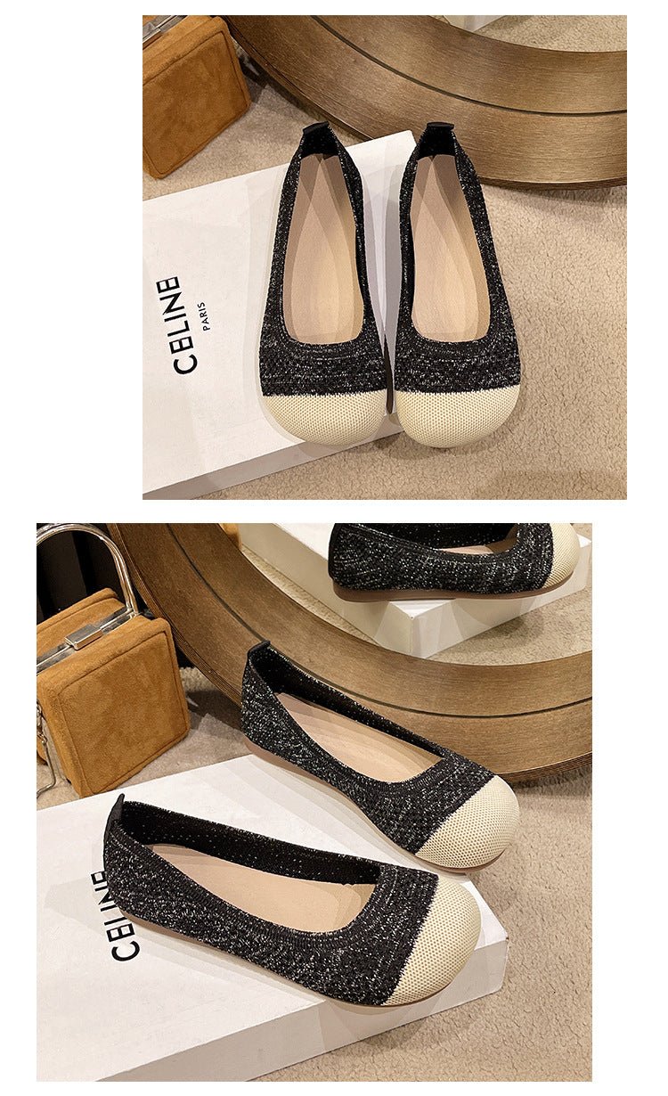 Environmentally friendly small fragrant woven hollow breathable loafers