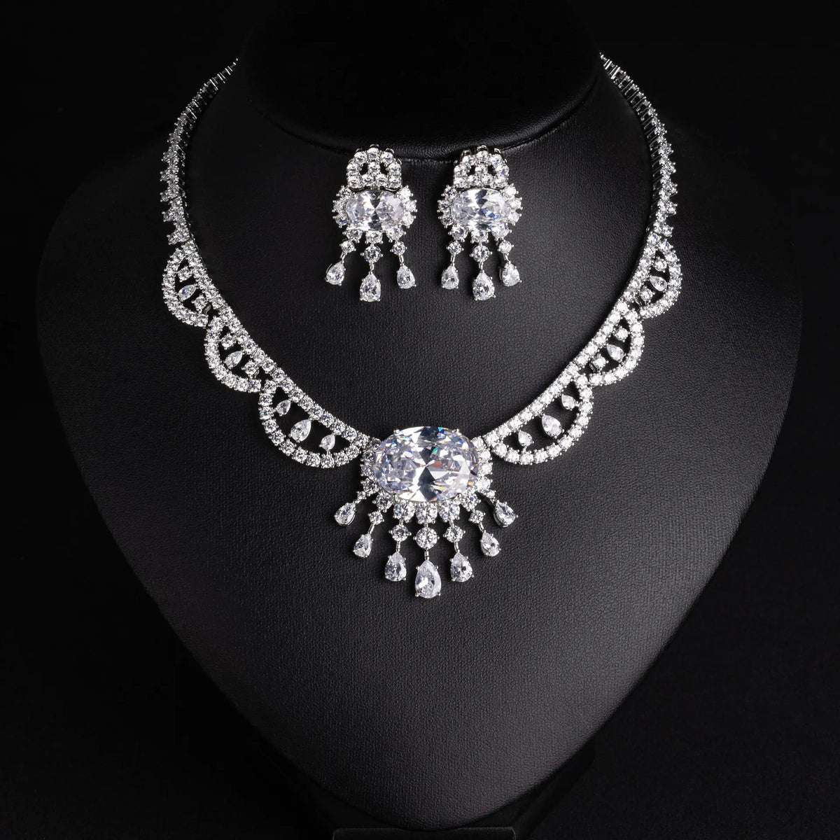 Elegant Turquoise and Yellow Gemstone Jewelry Set – Gold Necklace Earrings