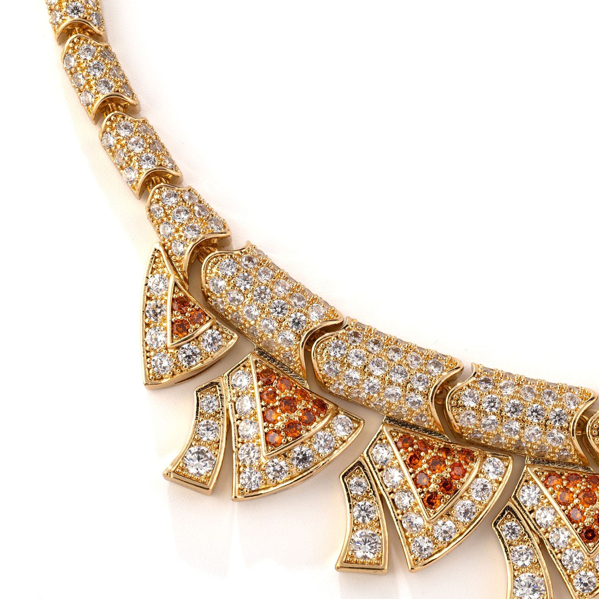 Luxury Red Gemstone Statement Necklace Set – Sparkling Gold Earrings Jewelry