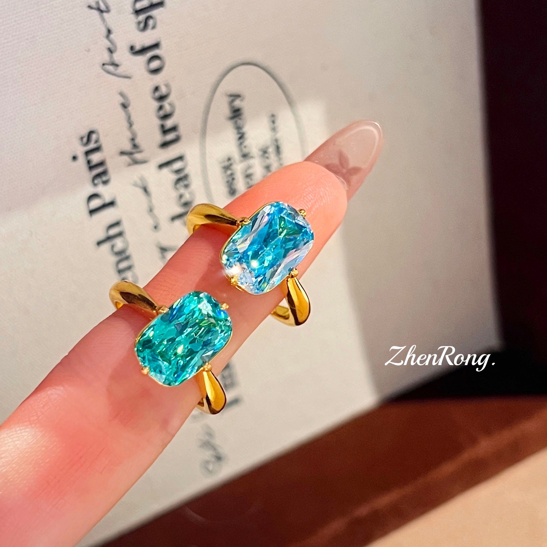 Vintage Ice Flower Cut Paraiba Diamond Ring