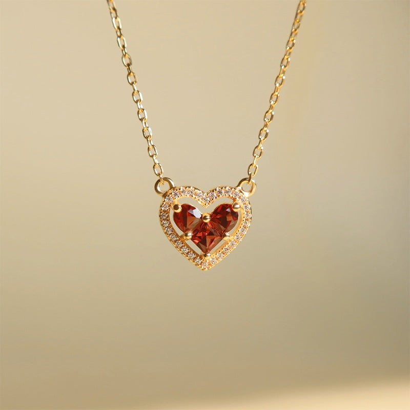 Love pomegranate red pendant necklace