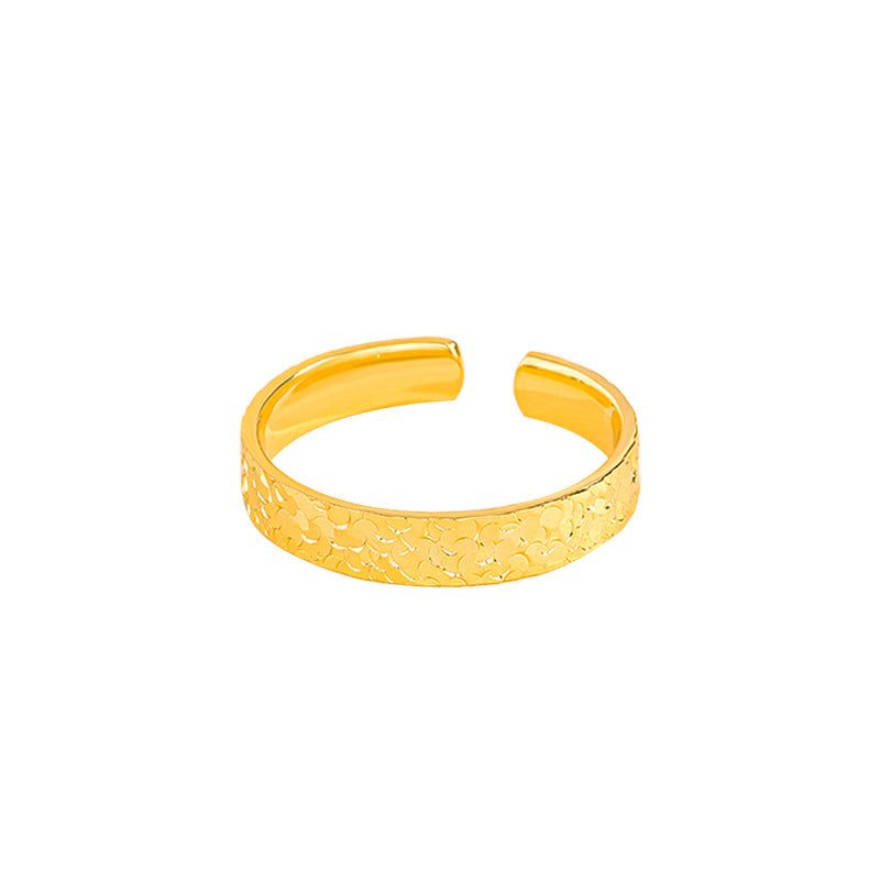 S925 Sterling Silver Crushed Ice Opening Ring