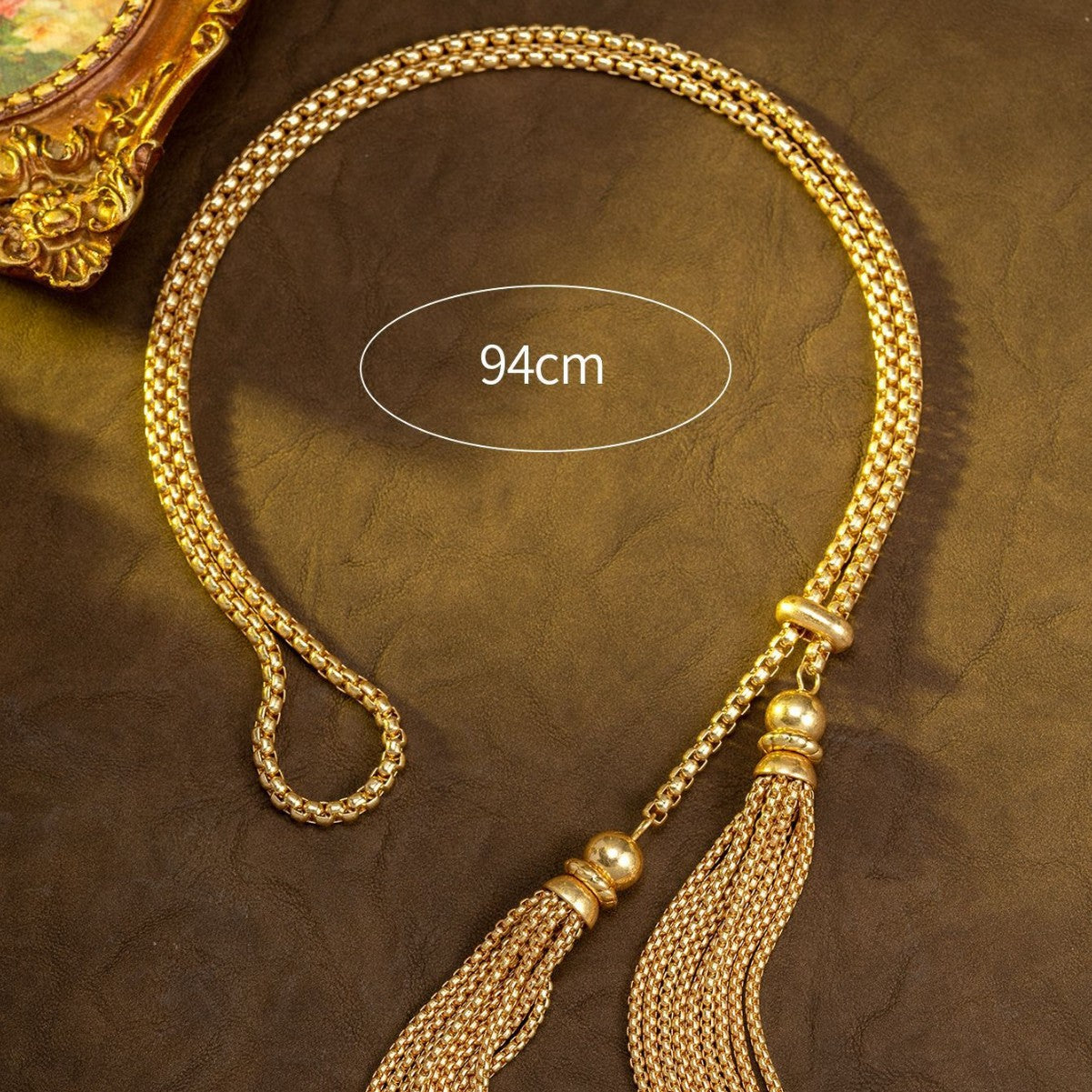 Luxury Gold Tassel Necklace and Earrings Set for Women
