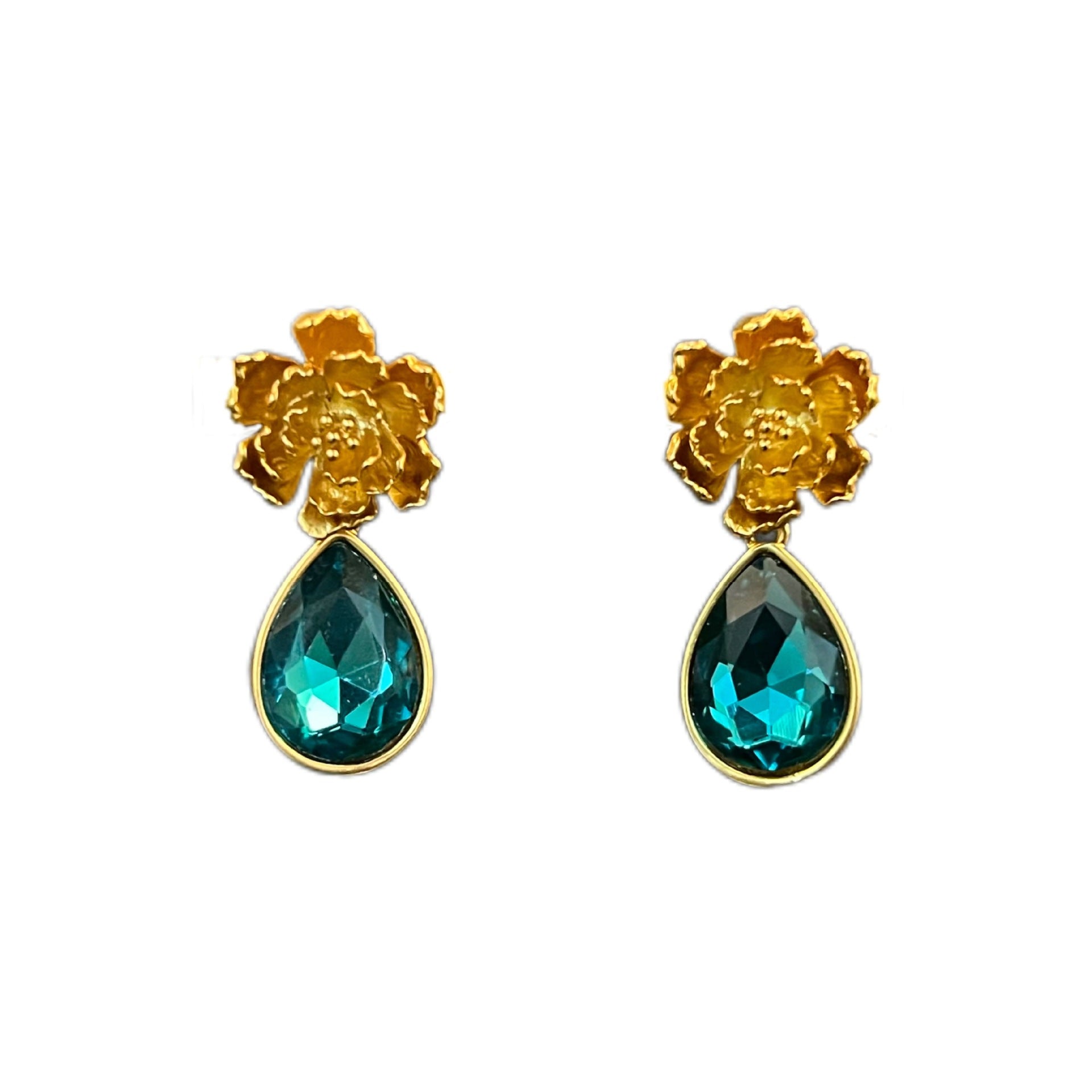 Boucles d'oreilles clous roses dorées françaises, boucles d'oreilles pendantes strass