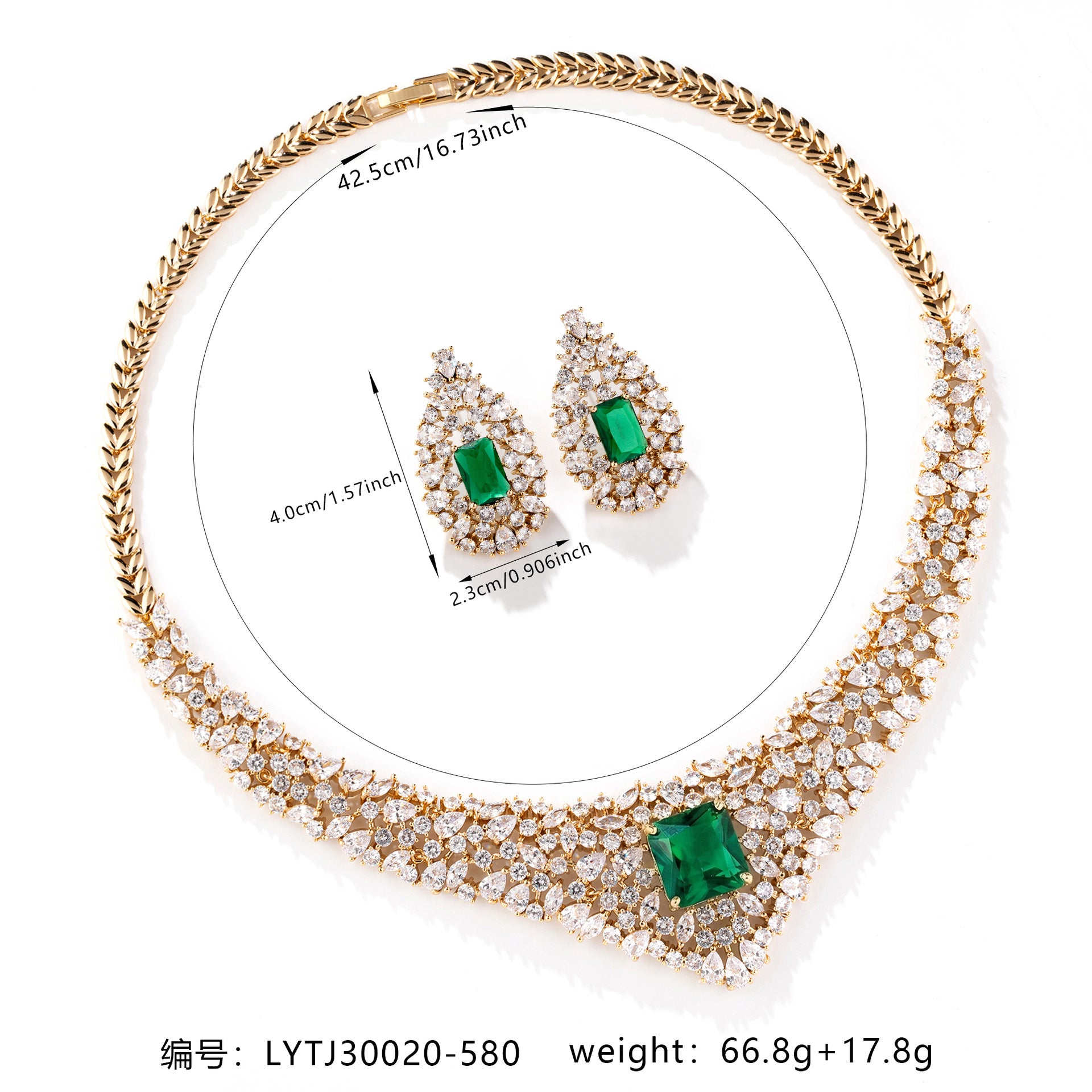 Luxury Ruby Red Crystal Necklace Earrings Set – Gold Statement Jewelry for Women