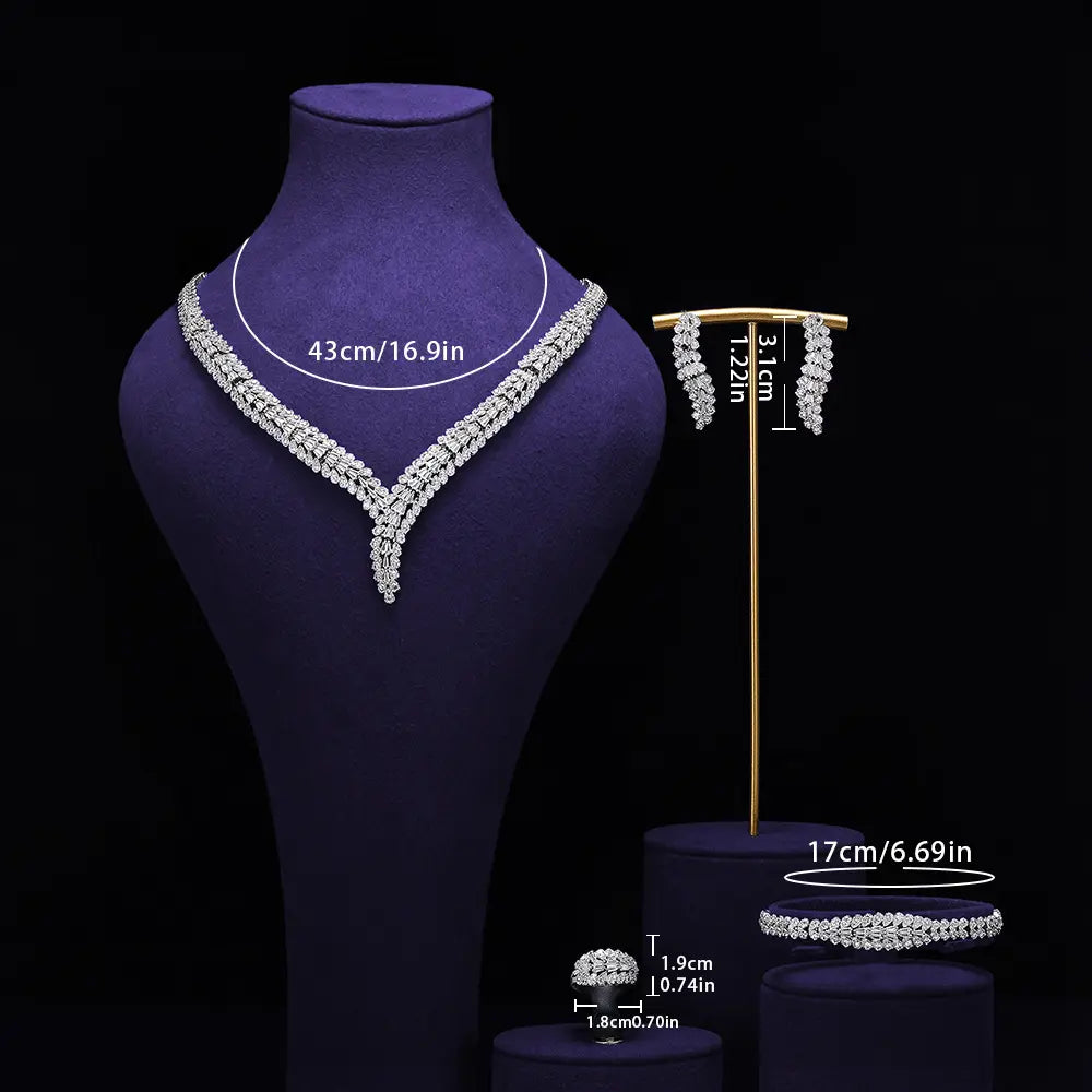 Parure de collier en V en cristal pour mariage et soirée