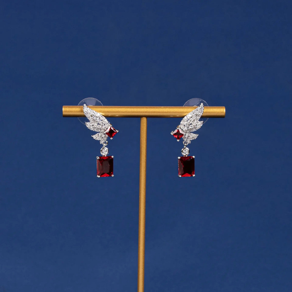 Parure collier de déclaration élégant en cristal rubis vintage