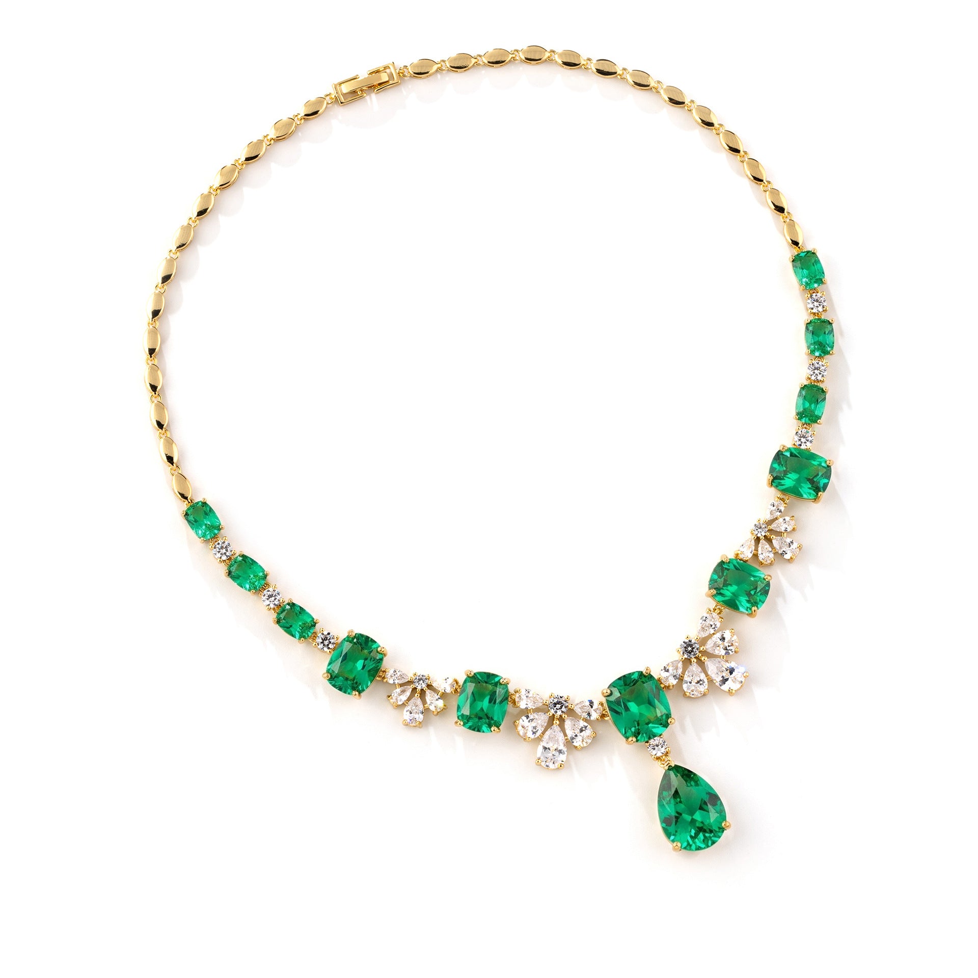 Royal Ruby Red Crystal Necklace Set – Elegant Drop Earrings Jewelry