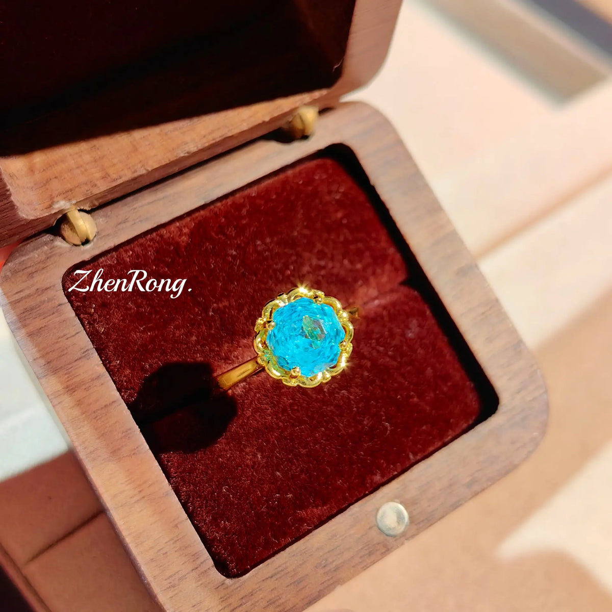 Star Anise Rose Cut Sea Blue Necklace Color Treasure Set