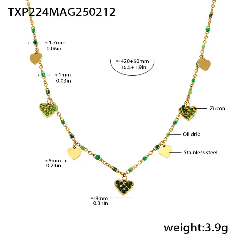 Collier en acier au titane et zircon Fashion Symphony