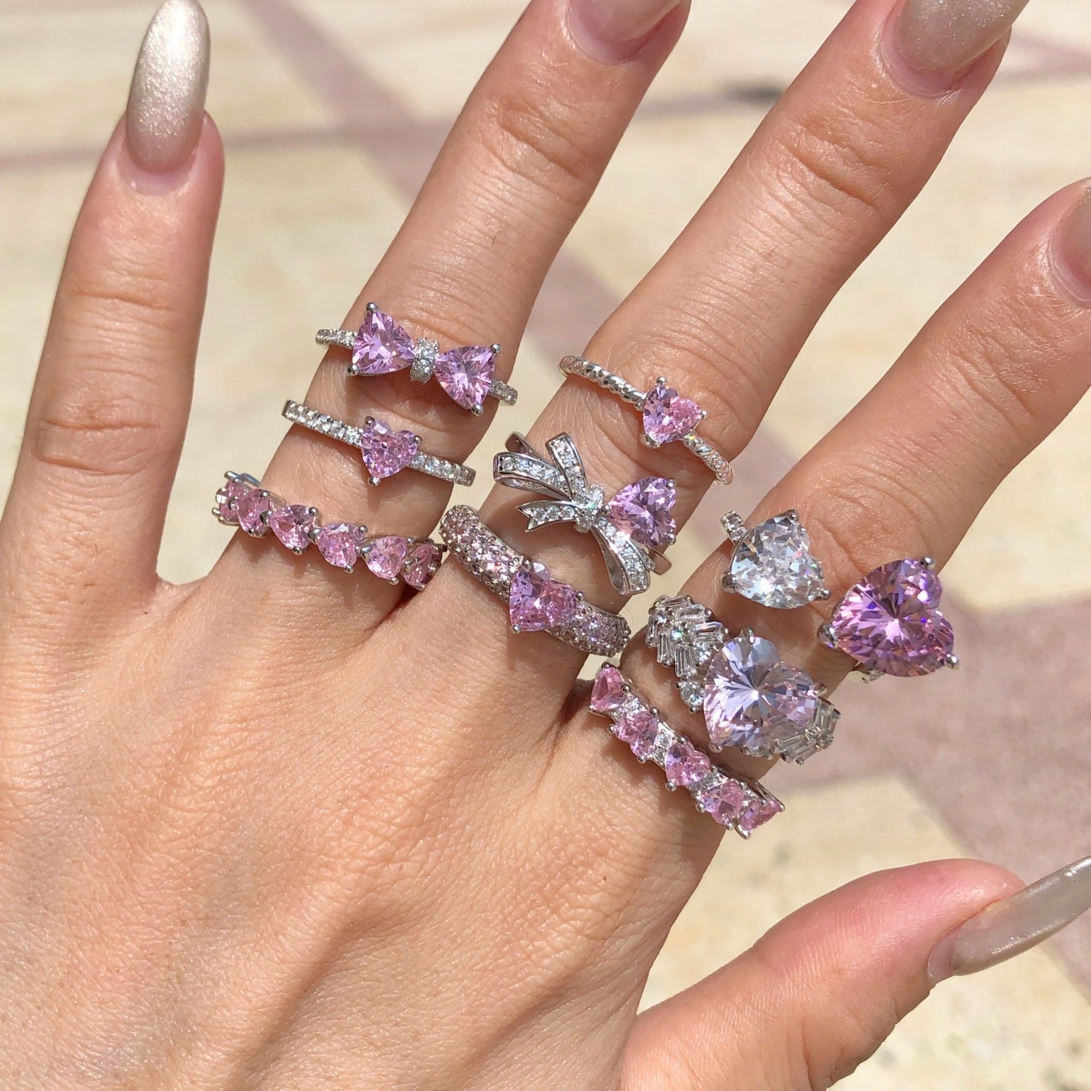 Pink Bow Ring Collection