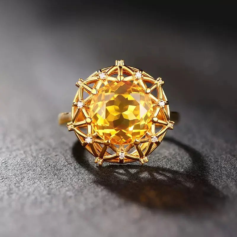 Collection nid d'oiseau en citrine surdimensionnée de 10 carats