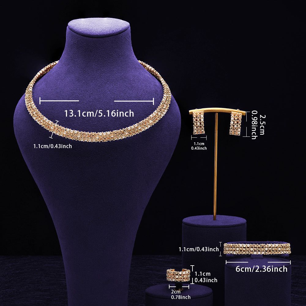Luxury Gold Crystal Necklace Set – Timeless Elegant Style