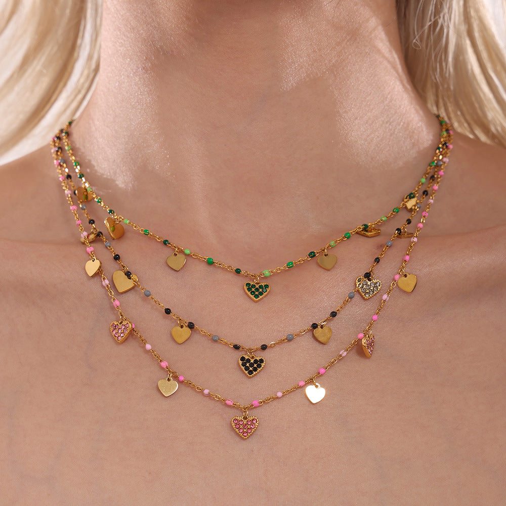 Fashion Symphony Zircon Titanium Steel Necklace