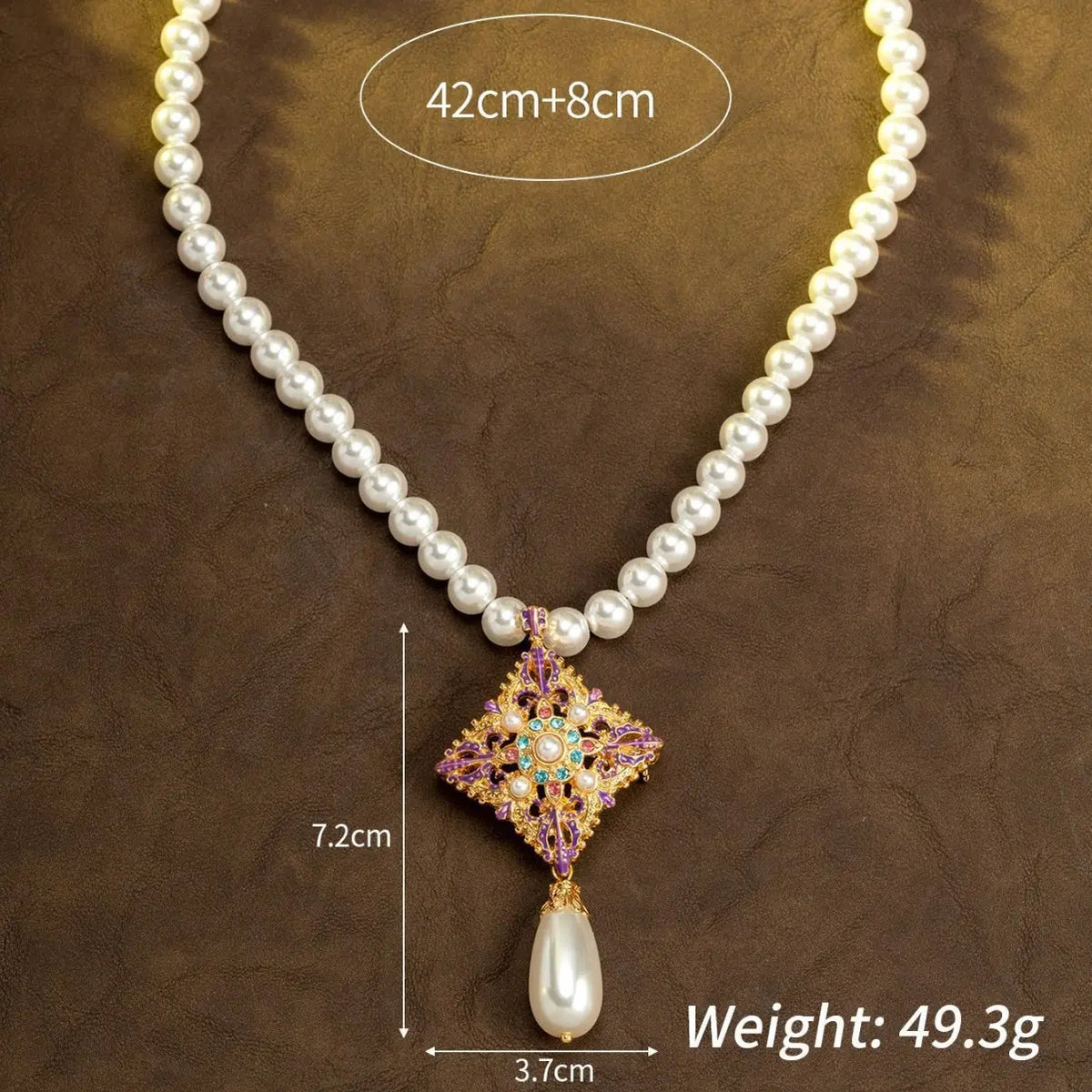 Parure collier et boucles d'oreilles nœud papillon, perles et pierres violettes de luxe