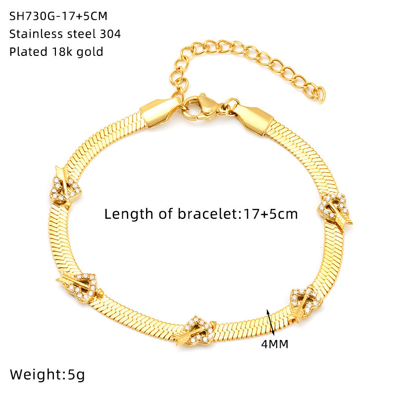 Niche light luxury zircon titanium steel bracelet
