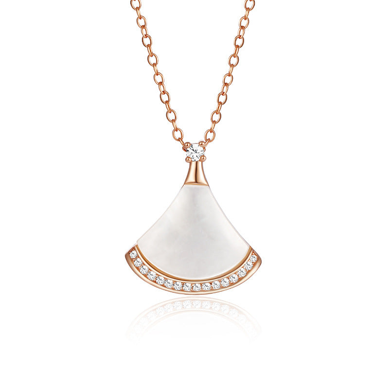 White Fritillary Small Skirt Necklace