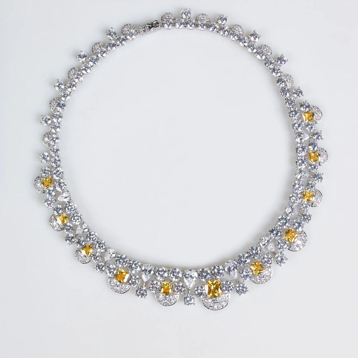Luxury Emerald Green Crystal Necklace and Earrings Jewelry Set