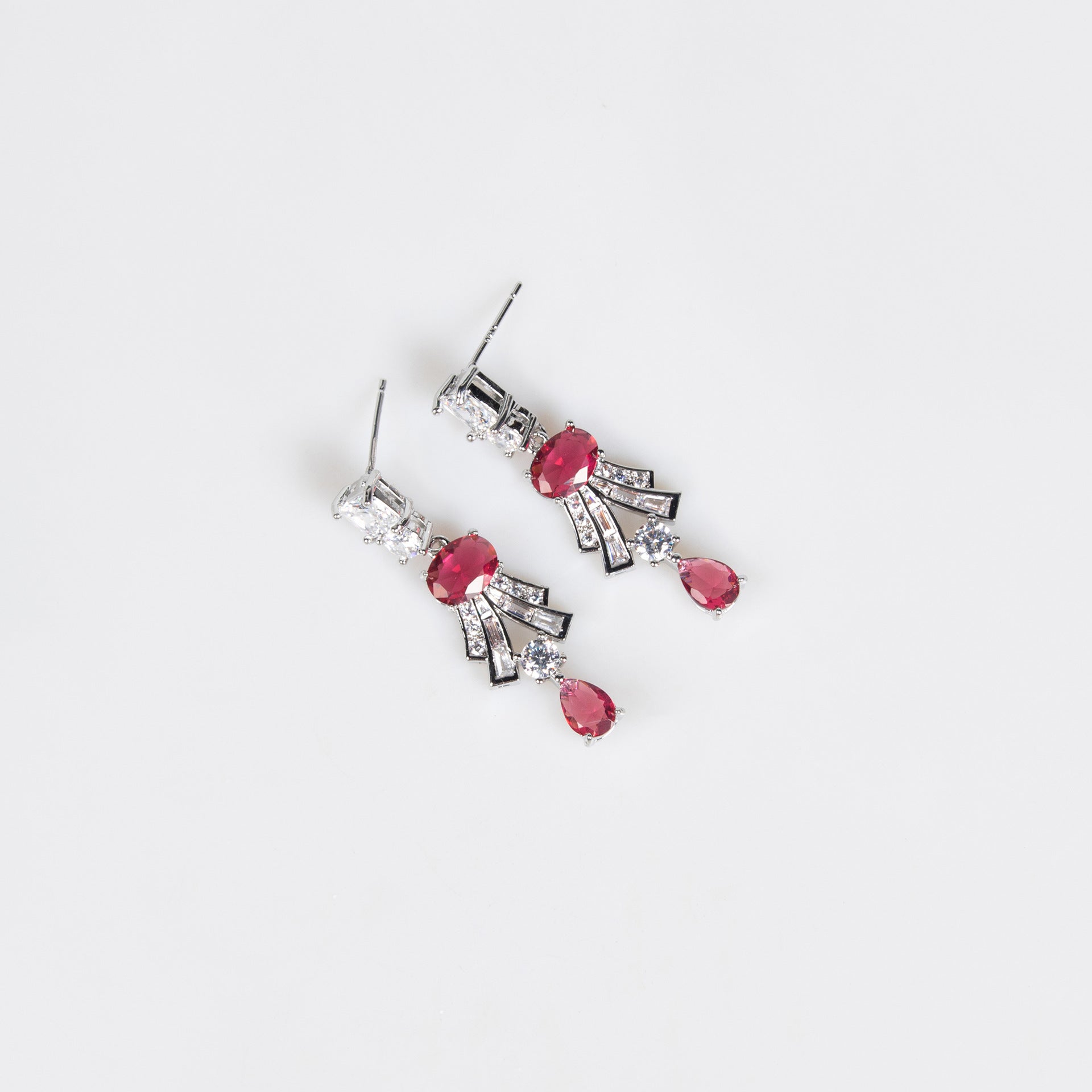Luxury Ruby Red Gemstone Statement Necklace Set for Women – Elegant Jewelry with Matching Earrings