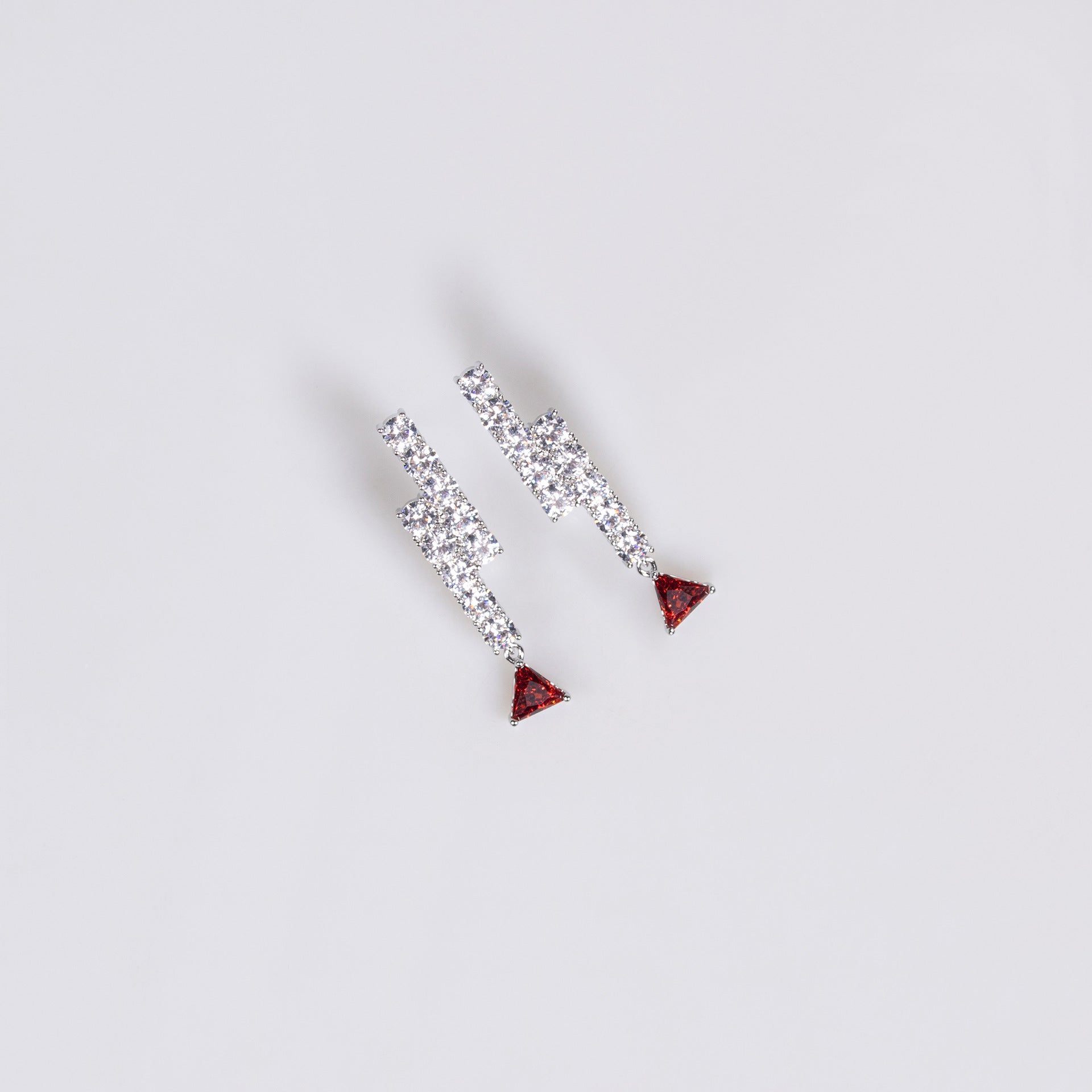Parure de soirée, collier et boucles d'oreilles goutte, rouge rubis de luxe