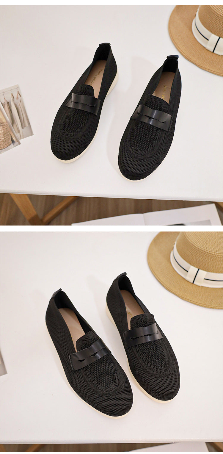 Environmentally friendly woven breathable soft-soled loafers